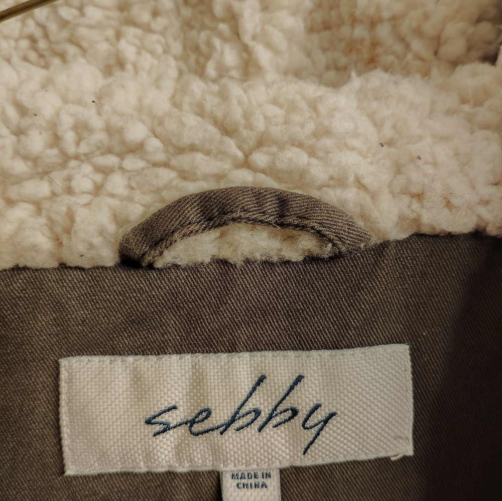 Sebby Cream Sherpa Jacket with Taupe Shell - Picture 2 of 4